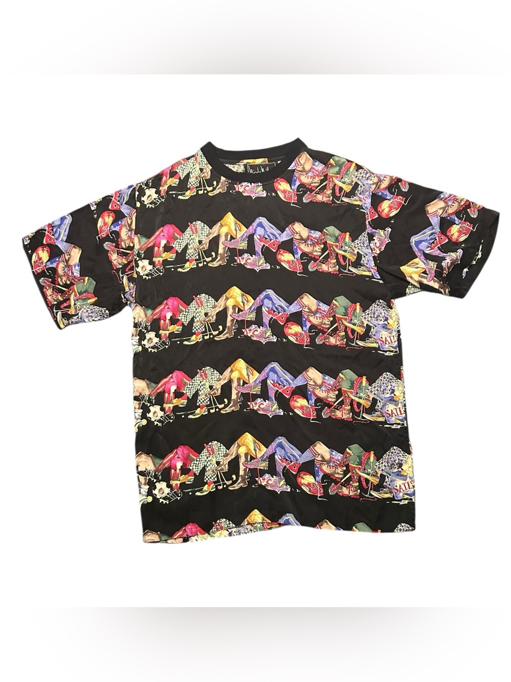 Nicole Miller Vintage 1990 Limited Edition Rare 100% Silk Shirt Novelty Print M